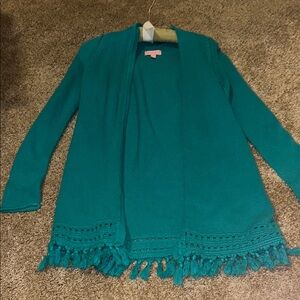 Teal Fringe Women's Sweater